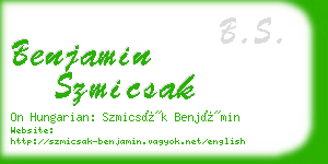 benjamin szmicsak business card